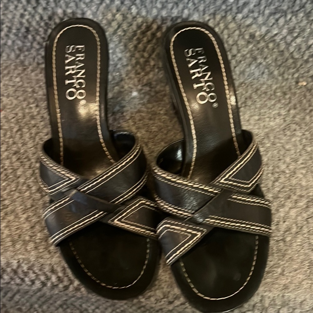 Franco Sarto Black Sandals Classic Design
